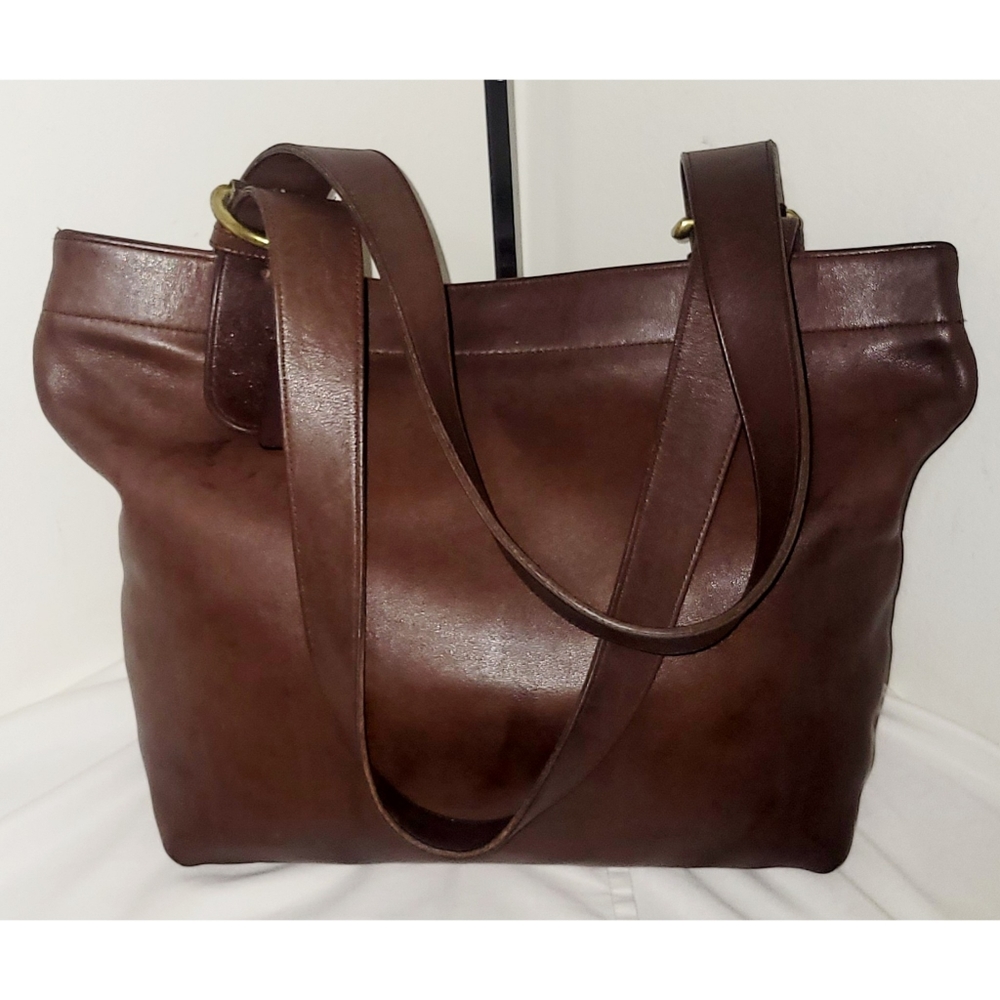 Coach 4140 Vintage Waverly Brown Leather Buckle Shoulder Bag